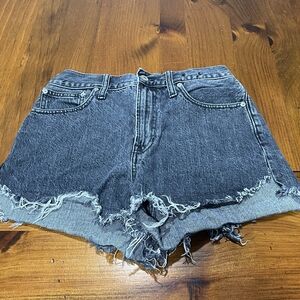 Madewell Womens Black Denim The Perfect Jean Cut Off Daisy Duke Shorts‎ Size 27